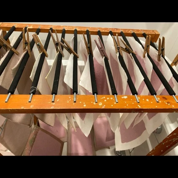 Recycled Paper Notecards Artisanal pink purple 10 + 11 envelopes - Picture 12 of 15